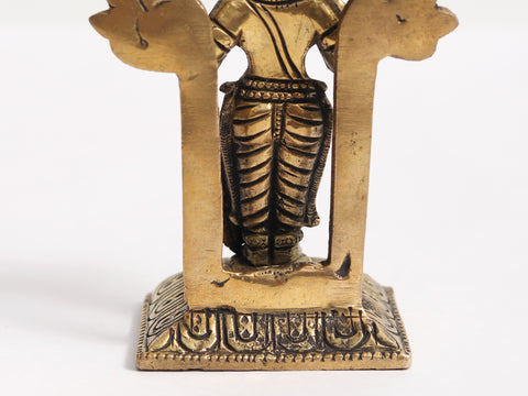 6" Small Brass Standing Lord Vishnu Idol