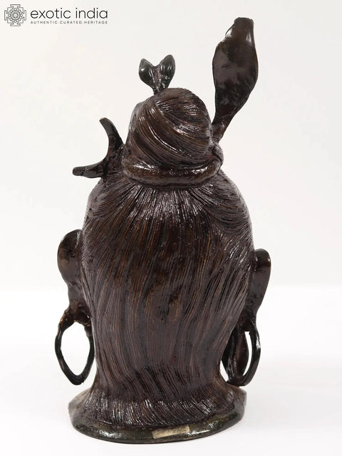 11" Lord Shiva Head Brass Statue