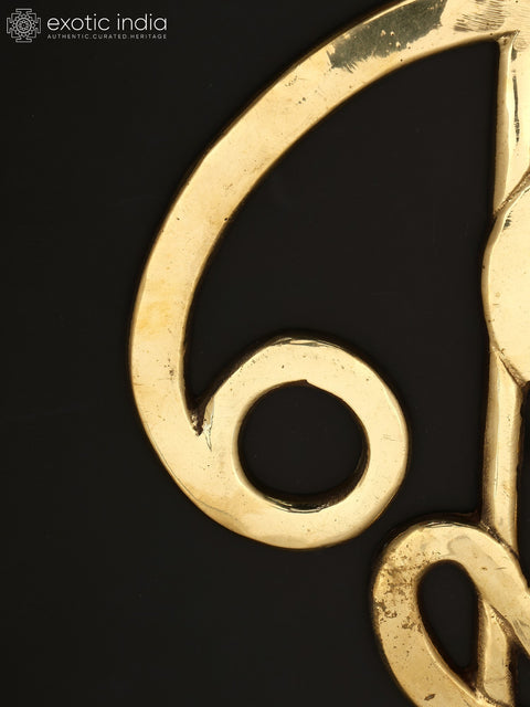 16" Brass Karttikeya Vel with Tamil Om | Wall Hanging