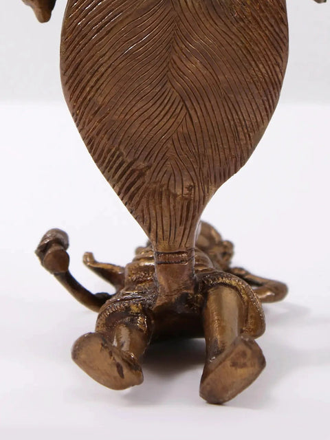 6" Goddess Kali Brass Idol | Tribal Statue