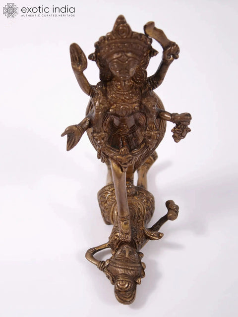 6" Goddess Kali Brass Idol | Tribal Statue