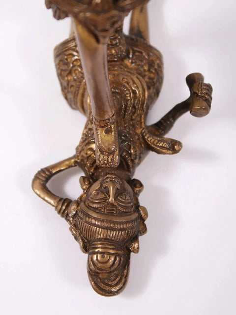 6" Goddess Kali Brass Idol | Tribal Statue