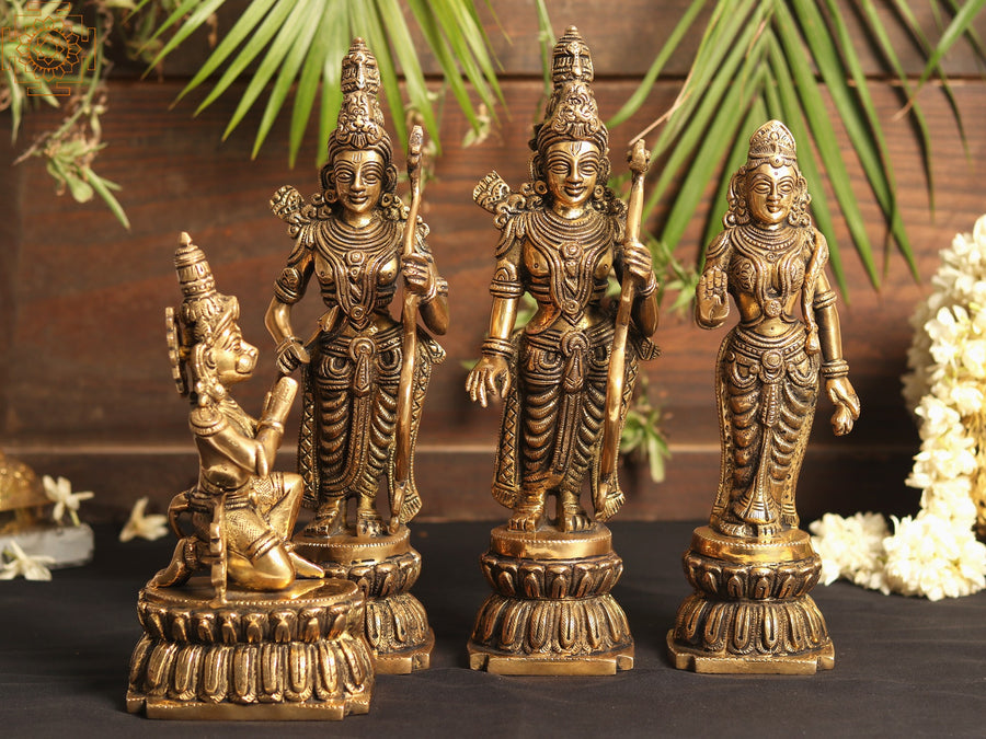 12" Lord Rama Darbar Handmade Brass Statue