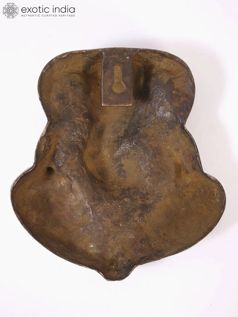 7" Stylized Ganesha Wall Hanging Brass Statue