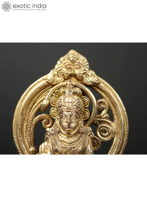 7" Blessing Hanuman Seated on Kirtimukha Throne
