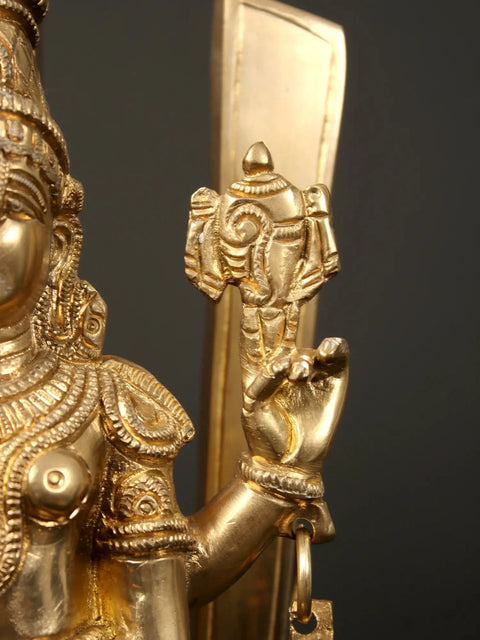 13" Lord Venkateswara with Vishnu Tilak | Brass Statue