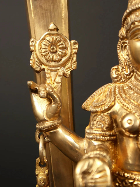 13" Lord Venkateswara with Vishnu Tilak | Brass Statue