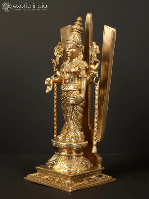 13" Lord Venkateswara with Vishnu Tilak | Brass Statue