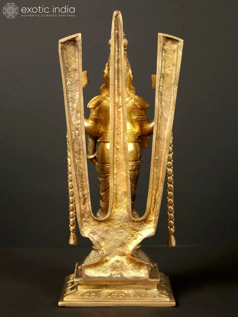 13" Lord Venkateswara with Vishnu Tilak | Brass Statue