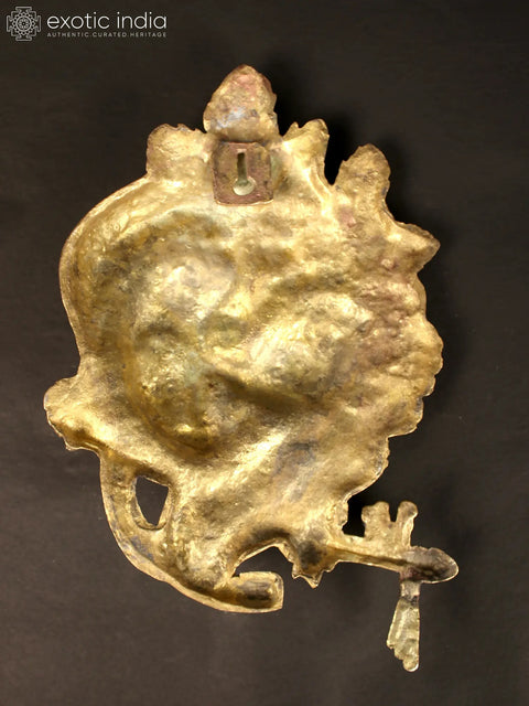 13" Brass Fluting Krishna Face | Wall Hanging