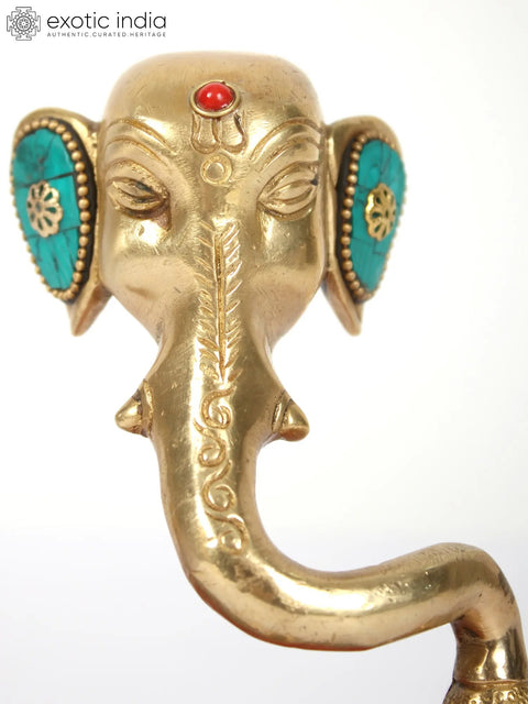 Modern Ganesha: Brass with Inlay