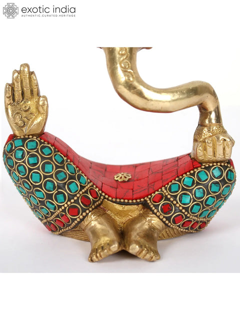 Modern Ganesha: Brass with Inlay