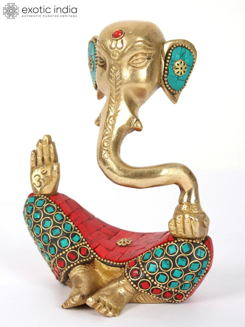 Modern Ganesha: Brass with Inlay