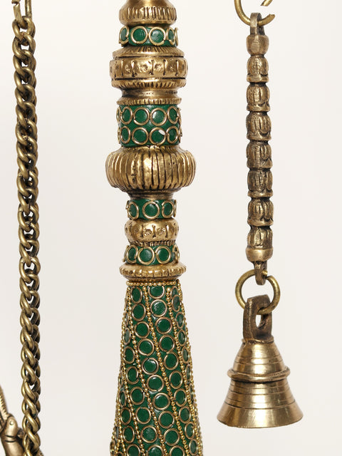 16" Brass Swing Ganesha | Brass with Inlay Work
