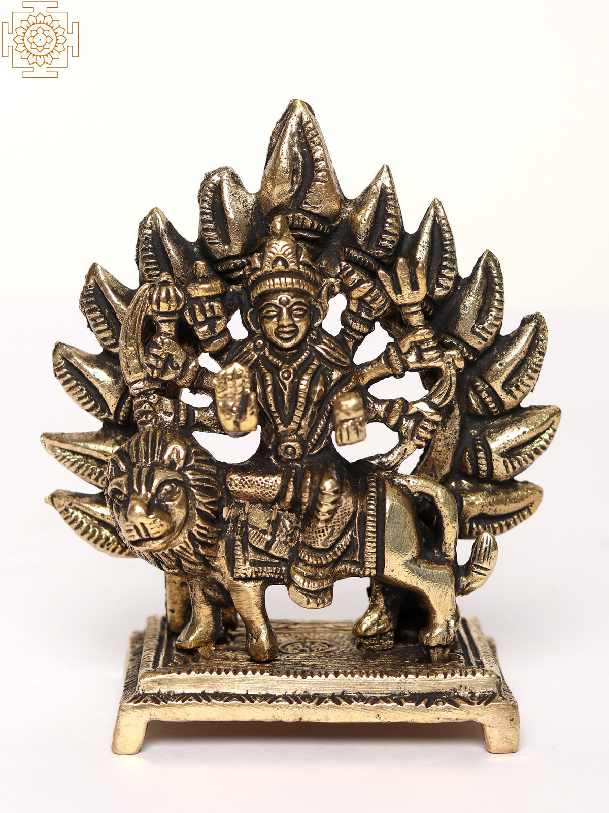 4" Maa Ambe Handmade Brass Idol with Base