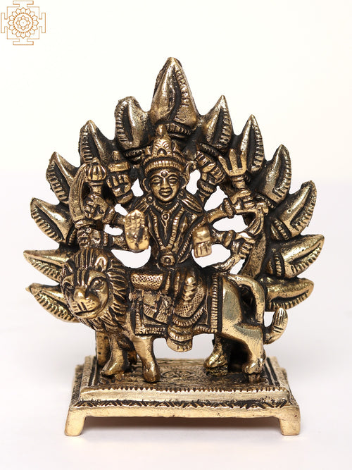4" Maa Ambe Handmade Brass Idol with Base