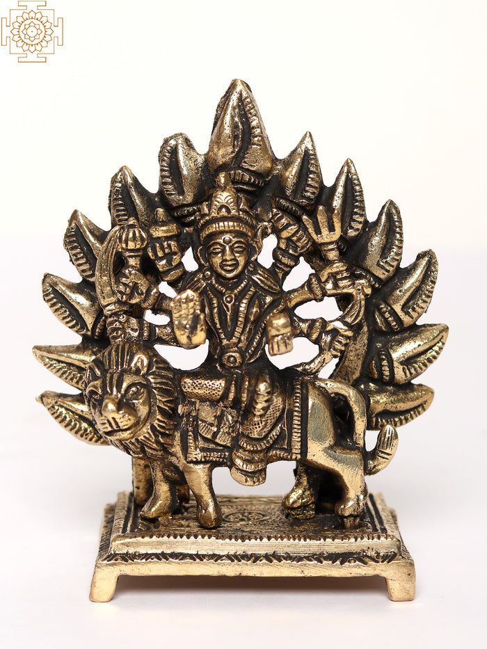 4" Maa Ambe Handmade Brass Idol with Base