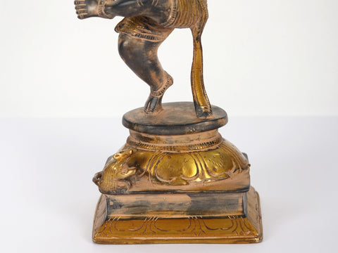 9" Dancing Ganesha Brass Sculpture