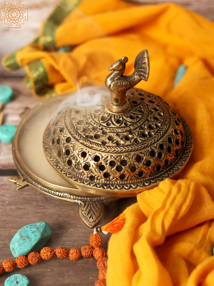 6" Brass Tortoise Incense Burner