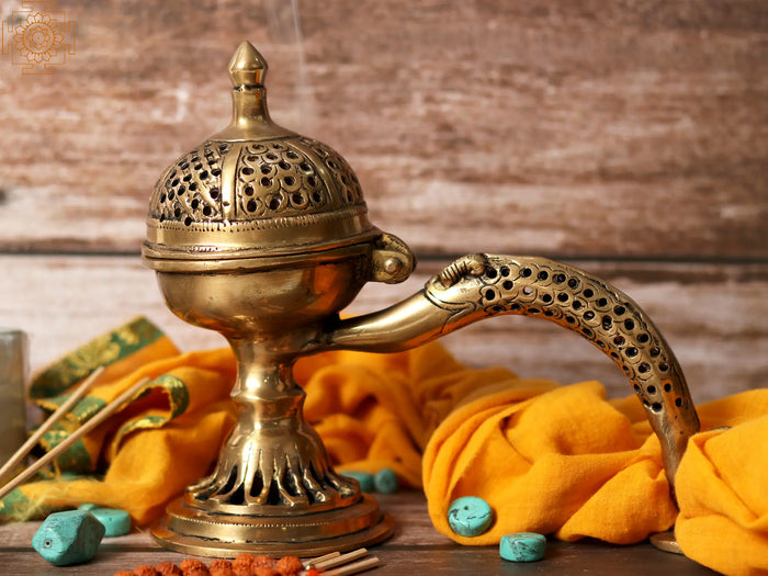 9" Brass Handheld Incense Burner