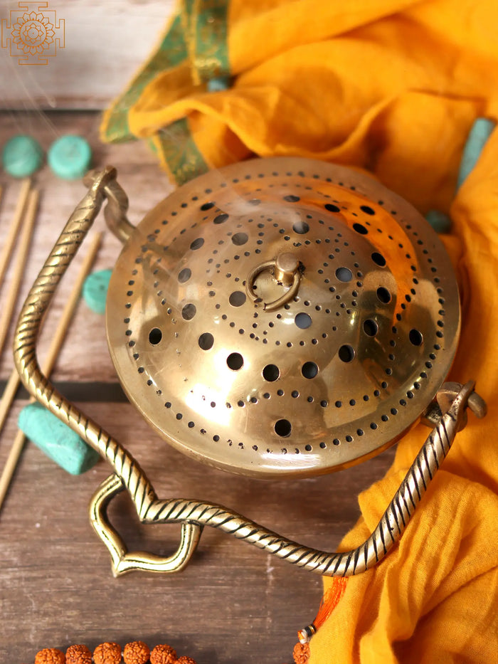 7" Brass Incense Burner