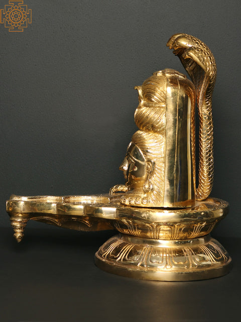 12" Shiva Linga Protected by Serpent