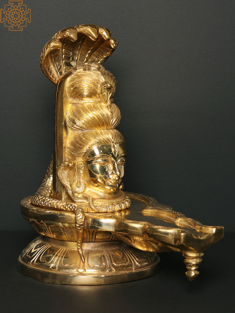 12" Shiva Linga Protected by Serpent