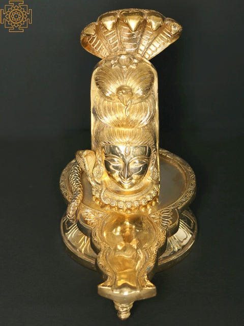 12" Shiva Linga Protected by Serpent
