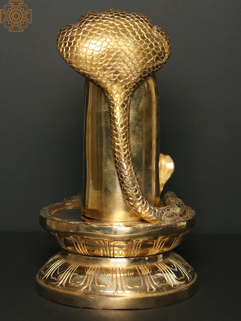 12" Shiva Linga Protected by Serpent