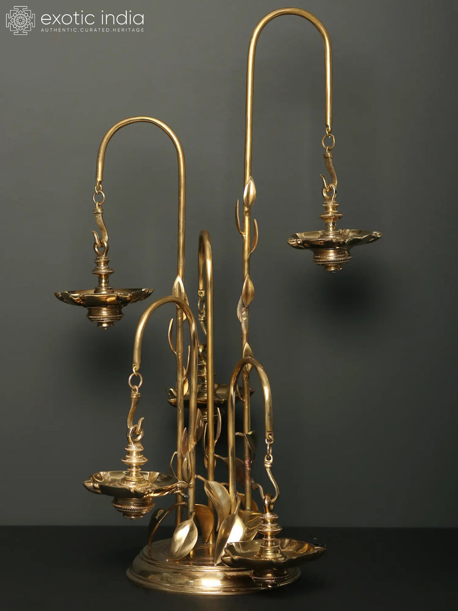 27" Designer Brass Lamp for Home Decor