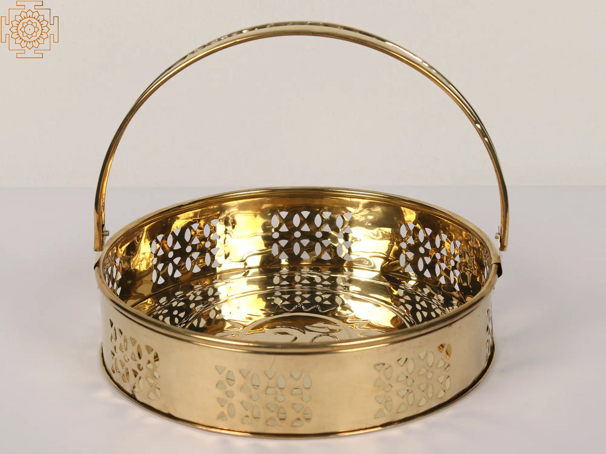 Brass Pooja Flower Basket (Pookudai)