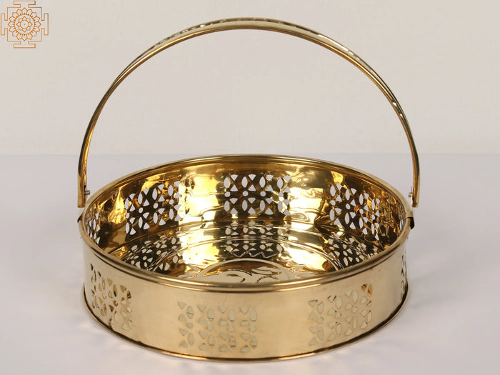 Brass Pooja Flower Basket (Pookudai)