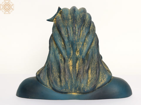 12" Brass Adiyogi Shiva Bust