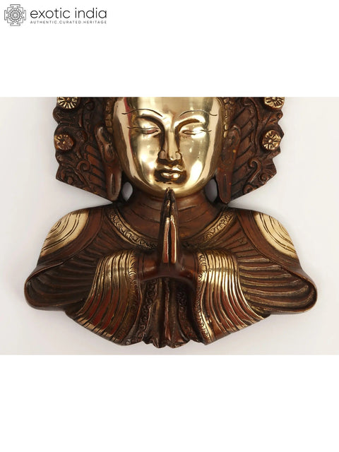 8" Brass Namaste Buddha | Wall Hanging
