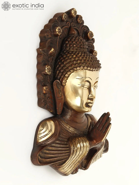 8" Brass Namaste Buddha | Wall Hanging