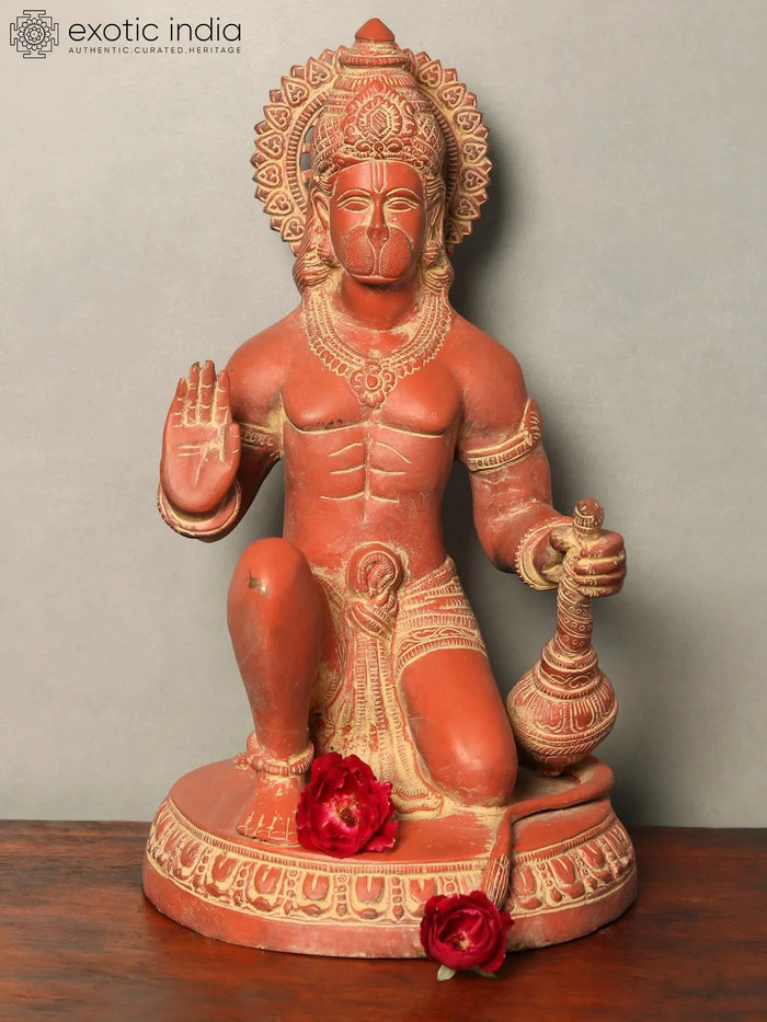 Handmade Brass Sindoor Hanuman Ji Idol for Pooja