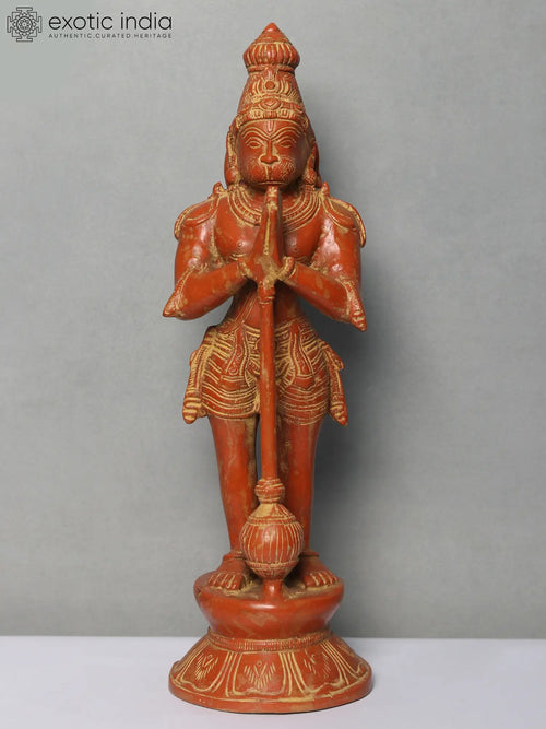 14" Standing Hanuman Brass Idol for Home Pooja