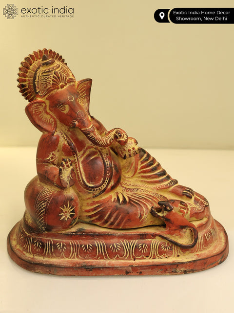 11" Lord Ganesha Resting in Blessing Gesture