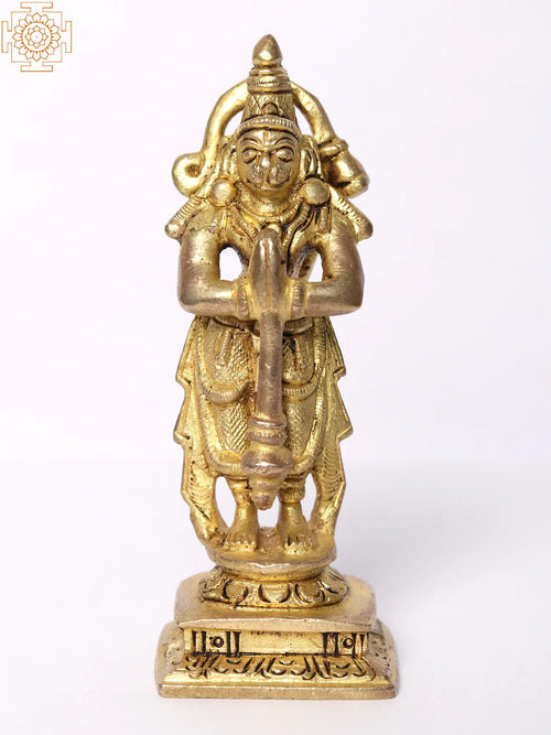 3" Brass Hanuman Standing Idol for Pooja