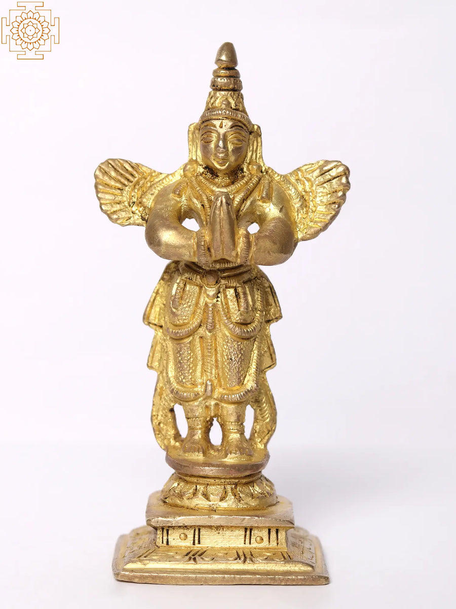 4" Lord Garuda Brass Statue - God of Strength
