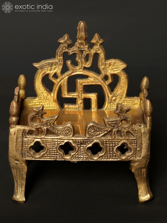5" Brass Temple Throne Idol for Home Pooja
