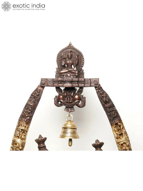 36" Radha-Krishna Within An Aureole Engraved With Krishnaleela Episodes