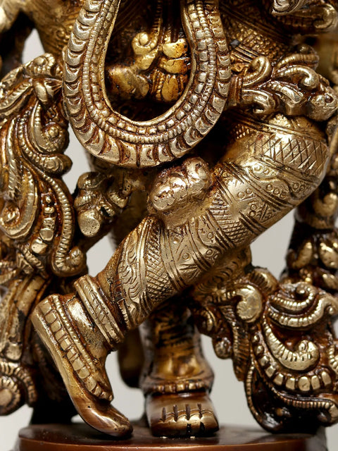 36" Radha-Krishna Within An Aureole Engraved With Krishnaleela Episodes