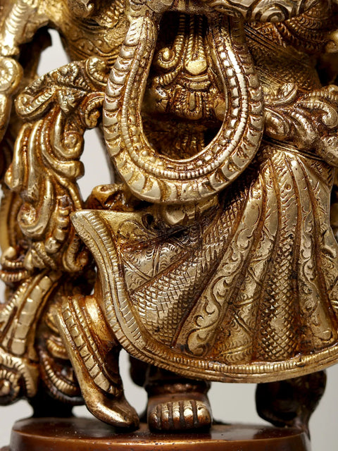 36" Radha-Krishna Within An Aureole Engraved With Krishnaleela Episodes