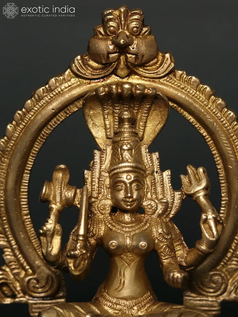 6" Goddess Mariamman Statue (South Indian Durga) in Brass