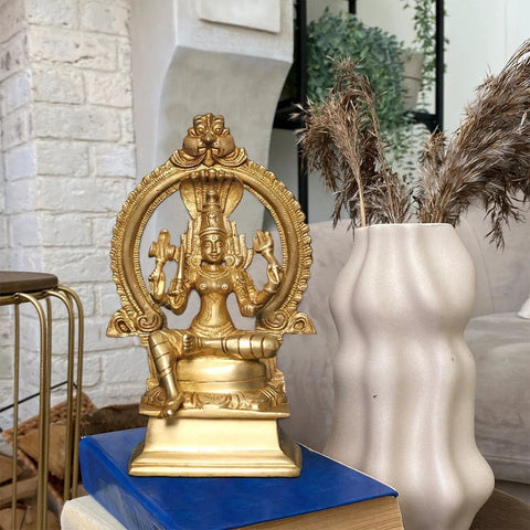 6" Goddess Mariamman Statue (South Indian Durga) in Brass