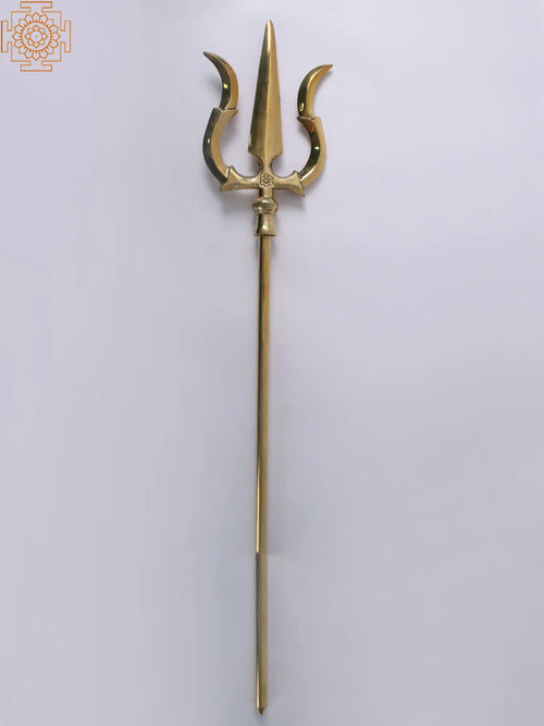 Lord Shiva's Trishul Brass Statue for Pooja