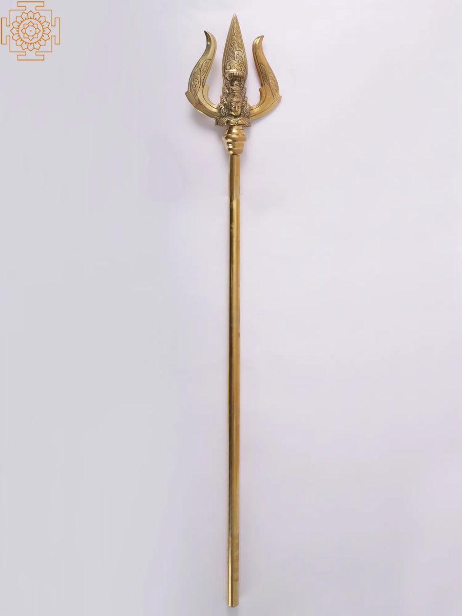 Brass Goddess Mariamman Trishul Idol for Pooja