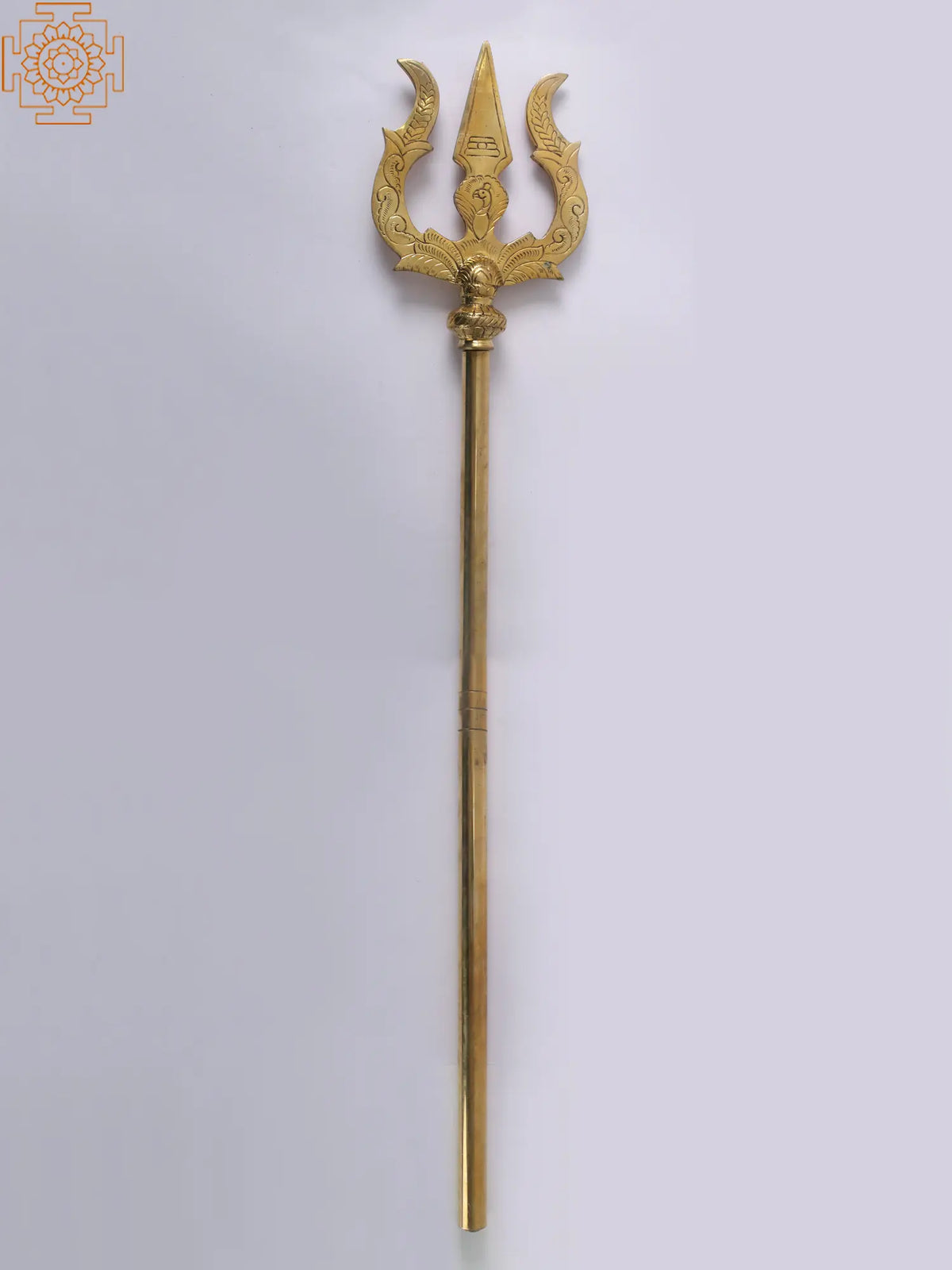 58" Brass Lord Shiva's Trident (Trishul) with Kalash