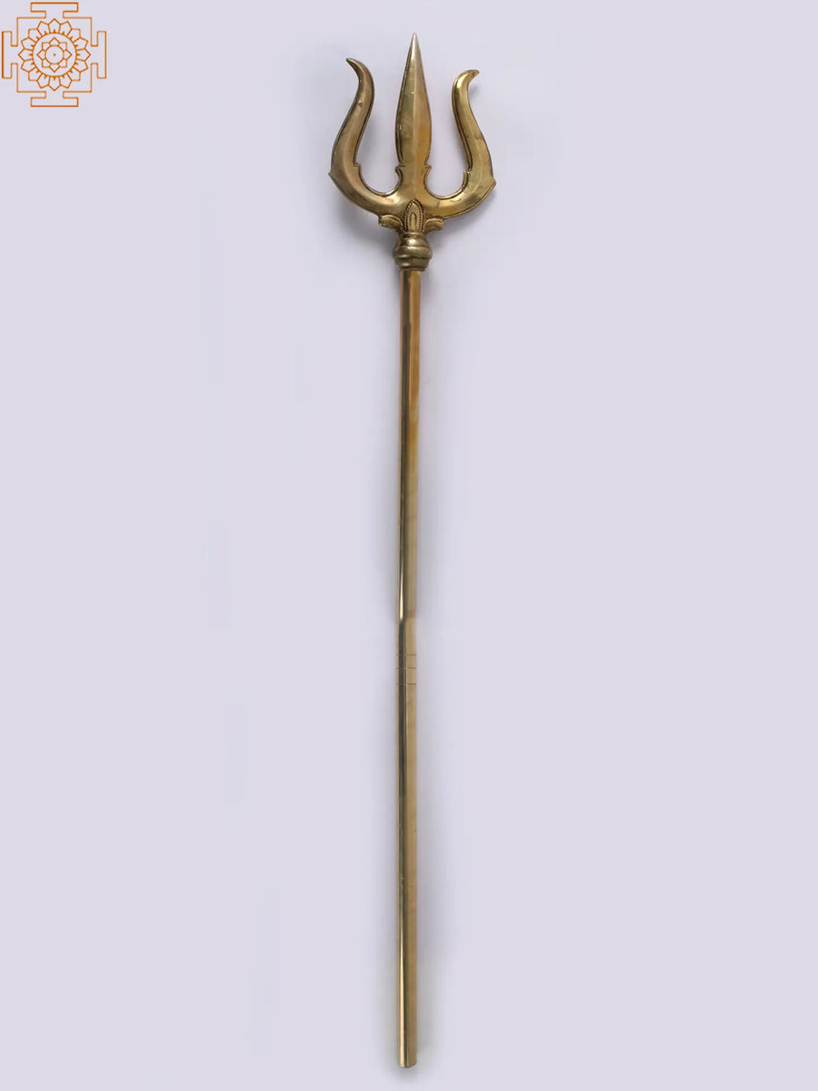61" Lord Shiva's Trishul Brass Statue Handmade